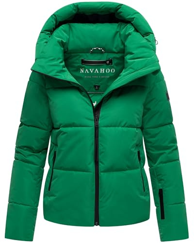 Navahoo Women's Winter Jacket Warm Quilted Jacket with Removable Hood Frostherz XIV XS-XXL, Emerald green, S