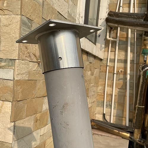 Base de poste redonda para terraza y barandilla de 200 mm de diámetro, ancla de valla para valla de madera, porche, pérgola, soporte de fácil instalación, diseño resistente