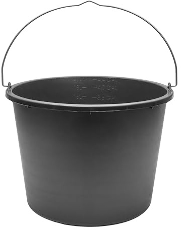 Garronda Secchio da Cantiere 5 Pezzi 20 L – robusto secchio plastica per malta in plastica riciclata con manico in metallo, mastello stabile da muratore per cantiere, giardino GD-0168