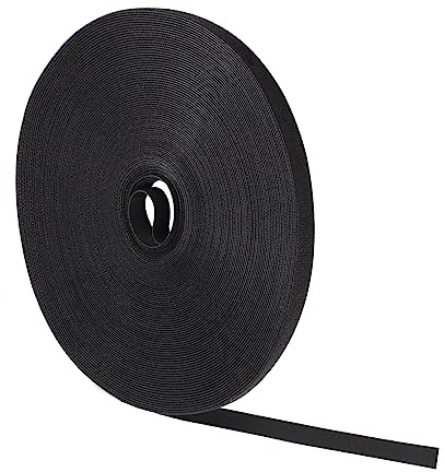 Ruban Attache Câble Auto-Agrippant 25 M x 10 Mm, Noir | Nylon Réutilisable, Découpable, Double Face, Forte Adhérence, Pour Organiser Et Regrouper Les Câbles