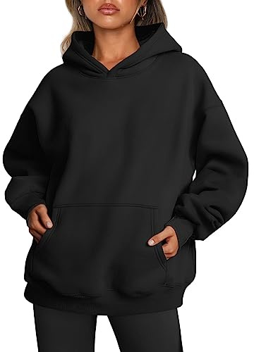 Trendy Queen Överdimensionerade huvtröjor i fleece för kvinnor, sweatshirts, höstmode, pullover, tröjor, vinterkläder