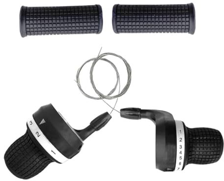 Fahrrad-Drehgriffschalter Fahrradbremshebel Fahrradkettenschaltung Fahrradschalthebel 1 Paar 3 x 7-Gang-Drehgriffschalter Links- und Rechtsschalter Mountainbike-Drehgriffschalter mit Griffen