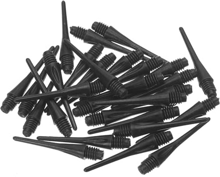 PATIKIL Plastic Dart Tips 2BA Thread, 50Pack Soft Tip Dart Points Replacement Dart Accessories, Black