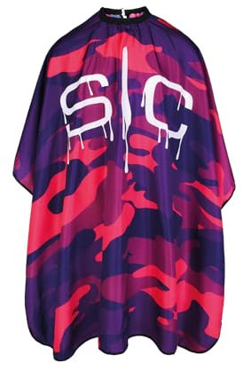 Stylecraft Friseurumhang | Mehrfarbig | Verstellbarer Verschluss | Antistatisch und Wasserabweisend | 100% Polyester | Schnelltrocknend | 146 x 140 cm | One size