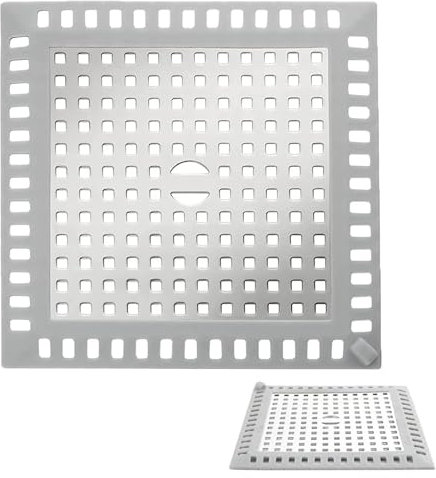 YCHYAN Colador de Drenaje de Ducha Cuadrado, Inoxidable Filtro Ducha Pelo, Plateado Rejilla Desague Ducha Atrapa Pelos, Adecuado para Baños, Fregaderos de Cocina, con Silicona Antideslizante