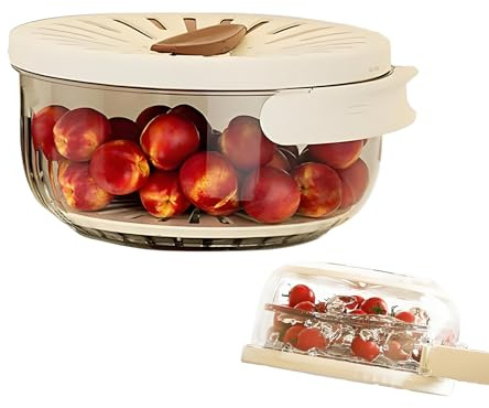 Qfdiwr Colador De Frutas | Colador De Alimentos Con Tapa Y Mango Plegable - Plegable Con Mango, Utensilios De Cocina Para Escurrir Y Conservar Alimentos