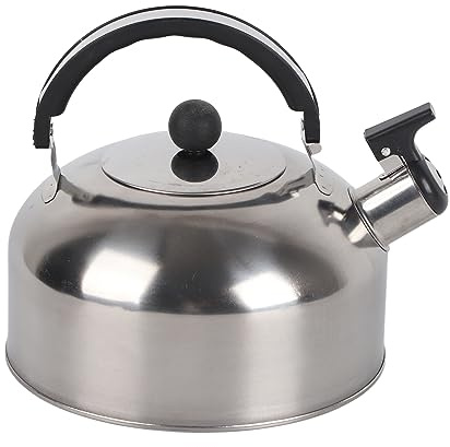 Haofy Bollitore da Campeggio con Beccuccio a Fischio, Acciaio Inossidabile da 3 Litri, Design Leggero e Portatile per l'escursionismo (Colore acciaio inossidabile)