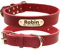 TagME Hundehalsband Personalisiert aus Leder mit Eingraviertem Hundename und Telefonnummer, Hundehalsband aus Echtem Leder für Mittlere Hunde