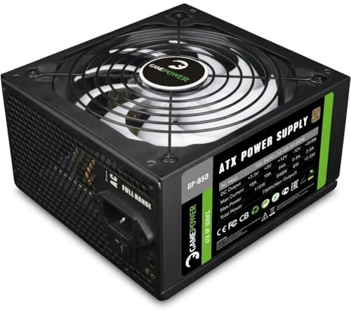 GamePower Gp-650 PC Power Supply Unit: 650W, 80 Plus Bronze Certified, 85% Efficiency, Single +12V Rail, Low Noise 14 CM Fan, Ideal for Gaming PCs, Desktops, ATX, Micro ATX Desktop Computer - Black