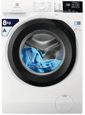 Electrolux Lavatrice a Carica Frontale 8 kg, Serie 600 EW6F484S Tecnologia SensiCare, TimeManager, Display LCD con Touch Control, Classe A,1400 giri/min, 847x596x547 mm, Bianco