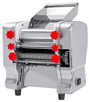 generico Macchina Pasta Fatta Casa Elettriche Tirar Ravioli Sfogliatrice Acciaio Inossidabile Automatico Piccolo Commerciale (Motore in Rame Puro,34CM)