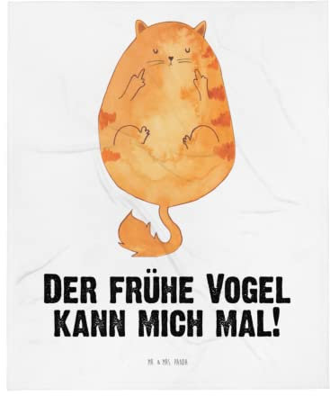 Mr. & Mrs. Panda Wolldecke Katze Frühaufsteher - Geschenk, Kater, Katzenfan, Katzenliebhaber, Kaffee, Katzenmotive, Tagesdecke, MIAU, Katzendeko,