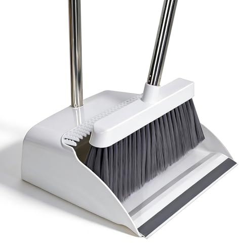 MASTERTOP Balai et Pelle à Poussière, Pelle et Balayette Long Manche 135cm, Balai Brosse Intérieur et Pelle Dépoussiérage pour Nettoyage de Maison, Bureau