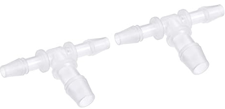 M METERXITY 2-pack hullingslangbeslag - 6 x 10 x 6 mm OD Tee plaströranslutningar appliceras på vattenbränsle, genomskinlig (T formad 3-vägs)