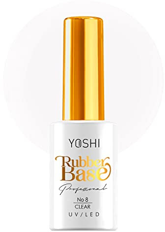 Yoshi Rubber Base 10 ml - Gummibasis für Nägel - Kautschuk Nagelbasis - UV Nagellack Basis - Langlebige Nägel - Professionell Builder Base - Elastische Nagel Grundierung - Transparent
