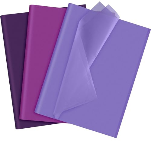 NEBURORA 60 Sheets Assorted Purple Tissue Paper Set Gift Wrapping Paper | Gift Decorative Art Paper for Halloween, DIY Crafts, Wedding, Birthday, Gift Packaging and Party Decoration