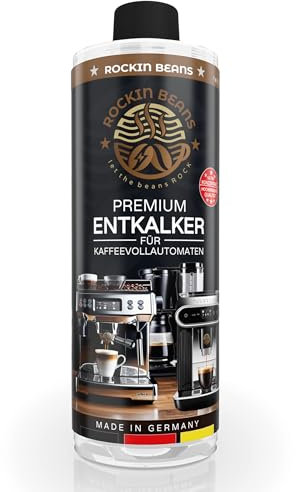 ROCKIN BEANS Entkalker für Kaffeevollautomaten & Kaffeemaschinen – Konzentrat für 16 Anwendungen – Universalkalklöser für alle Marken – Made in Germany – schont Geräte & spart Energie
