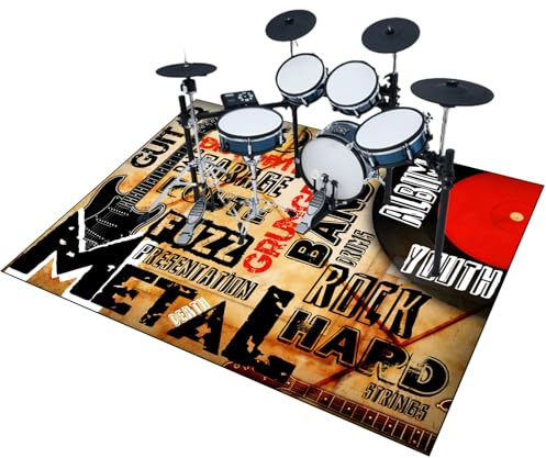 EYKWKB 160 x 120 cm Professionnel Tapis Batterie Percussions Tambour Acoustique Insonorisant pour Grosse Caisse Instruments de Musique
