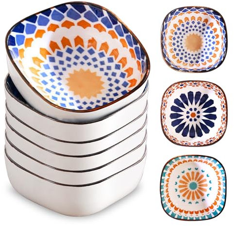 BORDEAG Bols À Sauce En Céramique, Lot De 6 Bols À Sauce Soja, 200 Ml Bol À Tremper En Céramique, Coupelles Élégantes Pour Sushi, Snacks, Soja, Confiture Ou Épices