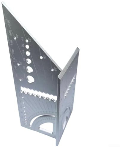 Uno strumento di misurazione dell'angolo di taglio 3D indispensabile realizzato in resistente lega di alluminio (argento)