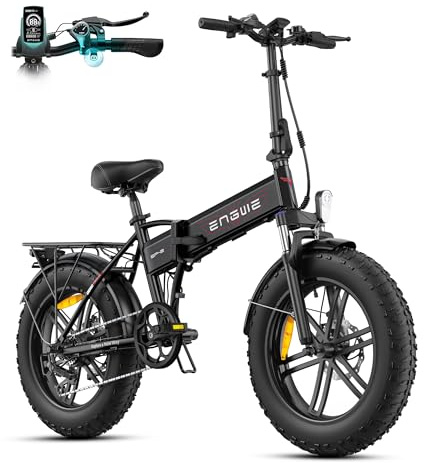 ENGWE EP-2 BOOST Bicicletta Elettrica Pieghevole Con Sensore di Coppia, 48V 13Ah Batteria Rimovibile e 250W Motore Senza Spazzole, Display a LED, 20 x 4.0 Pneumatici Grassi