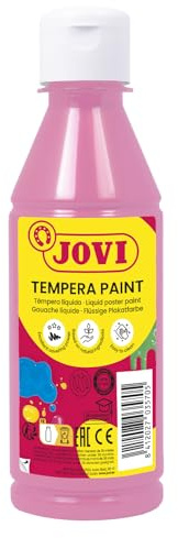 Jovi - gouache liquide de 250 ml, couleur rose, peinture à base d'ingrédients naturels, facile à laver, sans gluten, idéale pour un usage scolaire (50205)