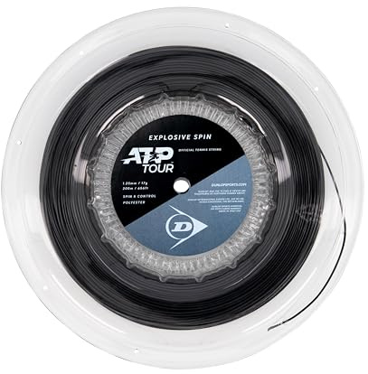 Dunlop Explosive Spin 17G Negro 200m Carrete de Cuerdas – Carrete de Poliéster Hexágono