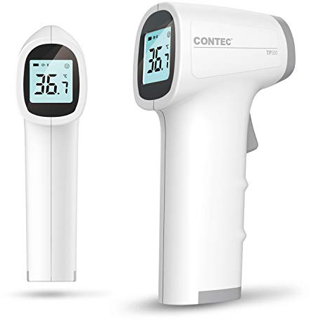 CONTEC icke-kontakt TP500 digital medicinsk infraröd termometer panna bärbar kropp/objekt, vit/grå