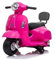 Kinder-Elektro-Motorrad 6 Volt Vespa Elektro-Kinderroller von Babycar mit Rückenlehne – Vespa Elektro-Kinderroller mit Fußgas und MP3-Zugang mit integrierten Lichtern und Sounds (Rosa)