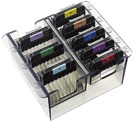 8er Set Metall-Aufsteckkämme/Aufsätze für Moser MAX 50 Hunde Schermaschine + Tasche. SnapOn System