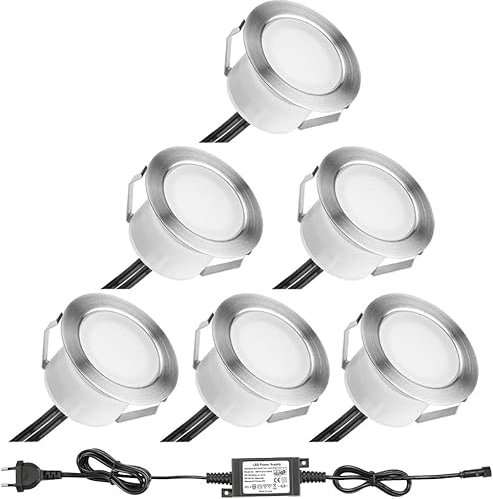 INDARUN Bodenleuchte, Einbaustrahler, LED, Fernbedienung, 0,5 W, RGB, wasserdicht, IP67, Ø 45 mm – Beleuchtung für Terrasse, Terrasse, Terrasse, Weg, Wand, Garten, Dekoration, Innen und Außen (6