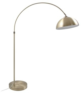Lindby Lampadaire Lennart (Moderne) en Bronze Métal e. a. pour Salon & Salle à manger (1 lampe,à E27), arqué lampadaire arc lampe sur pied de salon