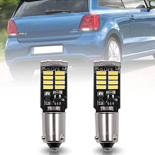 Nslumo H21W BAY9S Bombillas de luz de marcha atrás LED para V/W Polo V 6R 6C New Beetle Tou.areg H21W Bombillas de luz de marcha atrás LED, lámpara de respaldo, iluminación de polo sin parpadeo