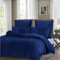 Boqingzhu Flanell Winter Bettwäsche 135x200cm Plüsch Biber Blau Dunkelblau Warm Kuschelig Flauschig Bettwäsche Teddy Fleece Samt Cashmere Touch Bettbezug 135x200cm mit Reißverschluss