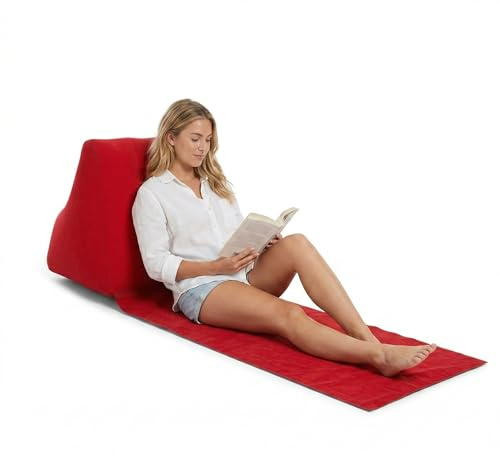SOONHUA Coussin de Dos Gonflable Portable pour La Plage Chaise Longue Inclinable en Forme de Cale Tapis de Plage Pliable et éTanche Flocage de Dossier pour Camping en Plein Air