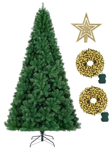 KTKDE 6ft Premium Artificial Holiday Christmas Tree w/ 1005 Branch Tips1pcs Tree top Star 200 Led Battery Operated String Lights,for Home Festival Celebration Perfect Choice for Xmas Decoration