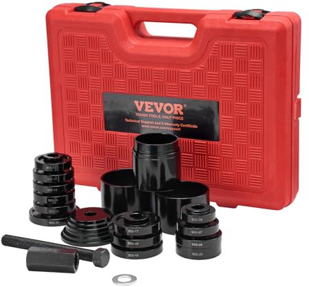 VEVOR Radlager-Einpresssatz, zum Aus- und Einbau von Vorderradantriebslagern, 23-teiliger Radlager-Abzieher-Werkzeugsatz mit Gleitschrauben, Universal-Buchsenhülsen, Aufbewahrungskoffer