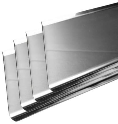 Plinthe acier inoxydable poli en finition brillante, plinthe inox, Dimensions et hauteur au choix, Longueur d’une plinthe 2 m, MadeInNature (1, 6 ML, Hauteur 6 cm)