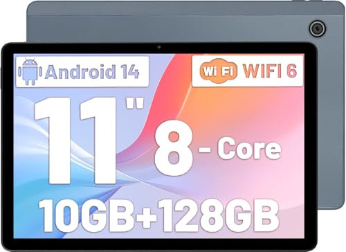 Ainmel Tablet 10 inch, Android 14 Tablets 16GB+128GB(TF 1TB), 8 Core, 5G/2.4G WiFi 6.0, 5000mAh, 5MP+8MP Camera, 1280 * 800 HD Touchscreen Android Tablets PC, 2 Speaker (Silver)