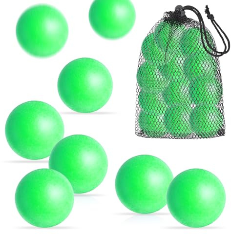 SEEVOR 20 Pack Balls Table Tennis Balls with Organizer Bag 40mm Color Plastic Ball Bulk Washable Small Game Balls for Party Decoration Handcrafted Art Carnival Pool Games Pet Toy (Green)