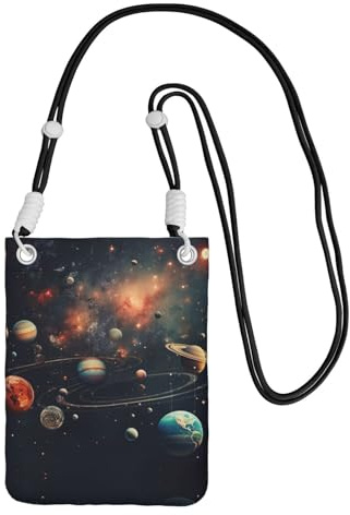 BOXILTD Roterande asteroid telefonväska crossbody – mobiltelefon crossbody-väska med justerbar rem för daglig användning och pendling