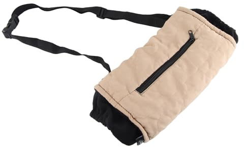 Handmuff rakt rör komplett omslag Mjuk vindtät handvärmande påse för höstens vinter utomhusaktiviteter Khaki mocka 46 x 19 cm