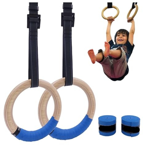HNULGVI gymnastikringar gymnastikringar för barn, 25 mm gymnastikring med justerbara remmar, spännen, för inomhusfitness, lekplats, gym, pull-ups för hemmet (Swing hangangers)