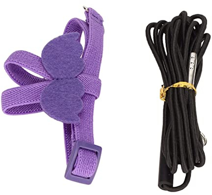 Fågelsele och koppel Superlätt justerbar bitepapegojasele Dragrep med sött vinghandtag Lila (Purple)