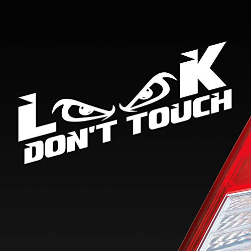 Hellweg Druckerei Look Dont Touch Bad Eyes Böser Blick Monster Tuning Auto Aufkleber Sticker Heckscheibenaufkleber