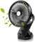 ELZO USB Ventilador con Clip, 5000 mAh, Recargable Mini Portátil Silencioso Ventilador, Rotación de 360 ​​° para Coche, Dormitorio, Oficina, Cochecito, Camping, Cochecito de Bebé