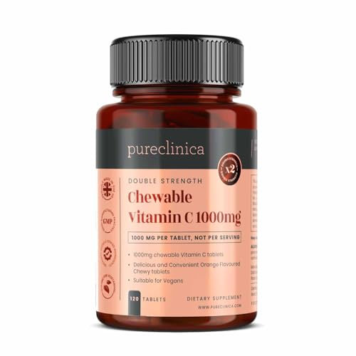 Double Strength Chewable Vitamin C 1000mg x 120 Tablets (Orange Flavour)