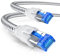 CSL - 3m Netzwerkkabel CAT 8 - LAN Kabel Patchkabel - Baumwollmantel - CAT8.1 High Speed Gigabit Ethernet Cable - 40 Gbits - S/FTP PIMF - RJ45 Stecker - Cat6 Cat7 Cat8 komp - 3 Meter - weiß