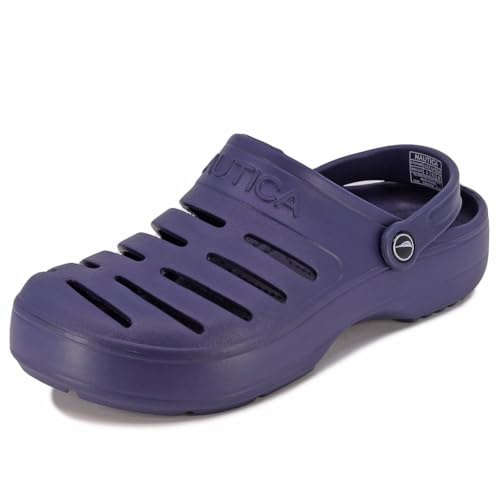 Nautica Men's Clogs - Athletic Sports Sandal - Water Shoes Slip-On with Adjustable Back Strap-River Edge-Navy Size-13