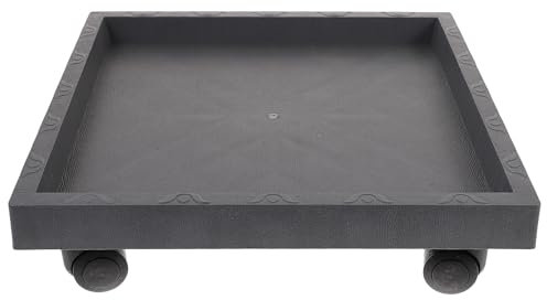 Angoily Square Plant Pallet Stands with Wheel 36 x 36 cmResin Flower Pot Mover Saucer Trolley Casters Tray Potted Plant Mover for Garden Patio Yard Kitchen